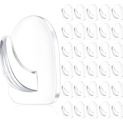 30 piezas de soportes adhesivos transparentes para colgar en la pared, ganchos transparentes sin costuras reutilizables, pequeños colgadores adhesivos de acrílico con adhesivo que no deja marcas.