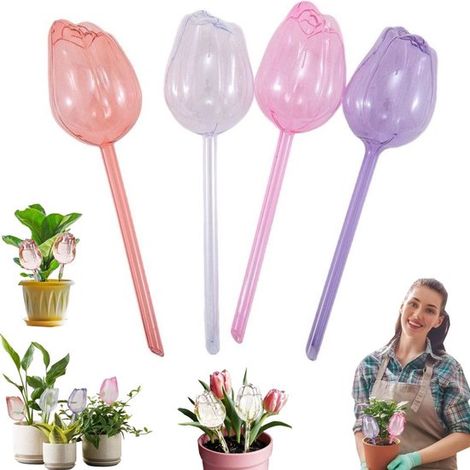 Globes d'irrigation automatique lot de 4 - arrosage goutte à goutte 24 x 4,5 cm (1/5)