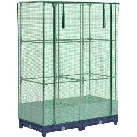 Maison Exclusive - Hochbeet mit Gewächshaus-Aufsatz Rattan-Optik