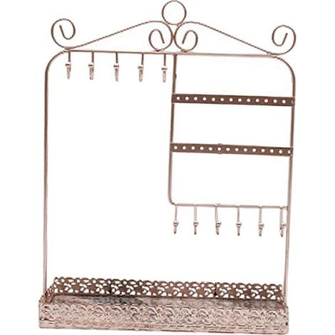 Bijoux pour Femmes Support de Rangement Grande capacoté Table Bracelet Anneaux Collier Support de Support Suspendu - Or Rose-Fei Yu (1/5)