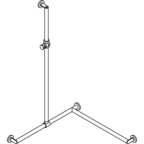 Duschhandlauf, Dm32/32,A1=1250, W1/ W2=765, re, chrom, anthrazitgrau (1/2)