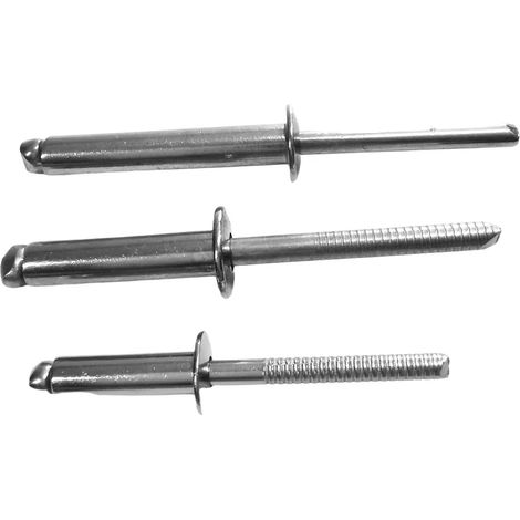 Rivets aveugles en acier inoxydable V2A à tête plate ISO15983 DIN 7337 (100 pièces, 4,8 x 40 mm) (1/5)