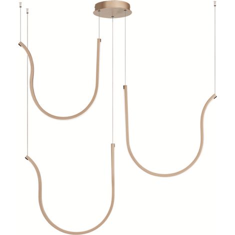 Lampada a sospensione ARQUA 3 Luci in metallo verniciato 106 cm ORO (1/2)
