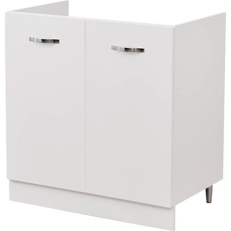 Mobile Sottolavello per Cucina Componibile Mobiletto Colore Bianco 2 Ante (1/5)