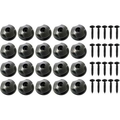 60 Pcs Crochet Ridelle De Bâche Ronds Inclus Vis Boutons Ronds pour Filet Remorque Et Bache Remorque Crochet Remorque en Plastique Dur (1/4)