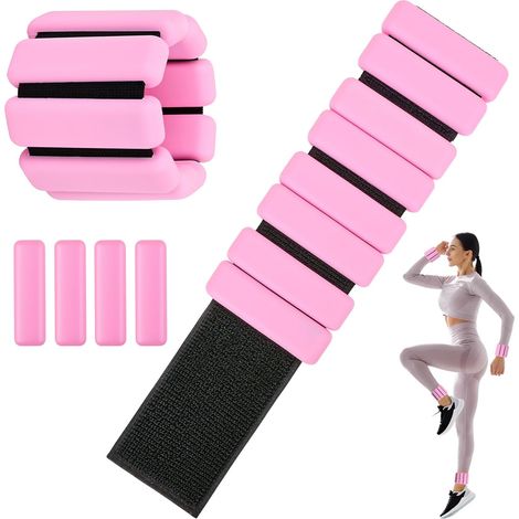 Pesi per caviglie e polsi, 2 pezzi (0,45 kg ciascuno) Pesi per caviglie, pesi per polsi, pesi per caviglie, pesi per Pilates, per yoga, danza, pilates, aerobica, camminata, fitness (1/5)