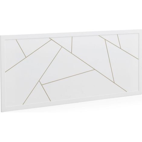 Weiß lackiertes Kopfteil mit Goldverzierungen, 145 x 60 (1/3)