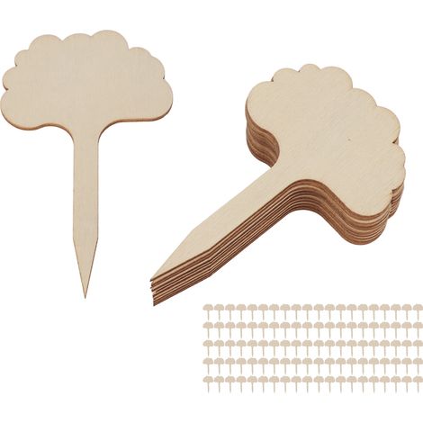 100 étiquettes pour plantes en forme d'arbre, design élégant, en contreplaqué de peuplier, aspect brillant, écriture facile, marqueurs de jardin, panneaux (1/5)