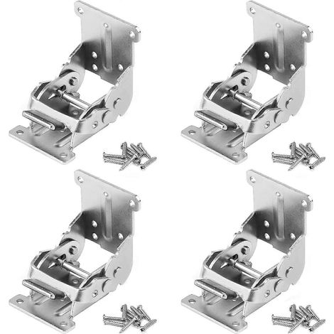 Un ensemble de 4 charnières de table pliantes à 0-90-180 degrés et rallonges de pieds, adaptées aux pieds de table pliants. (1/5)