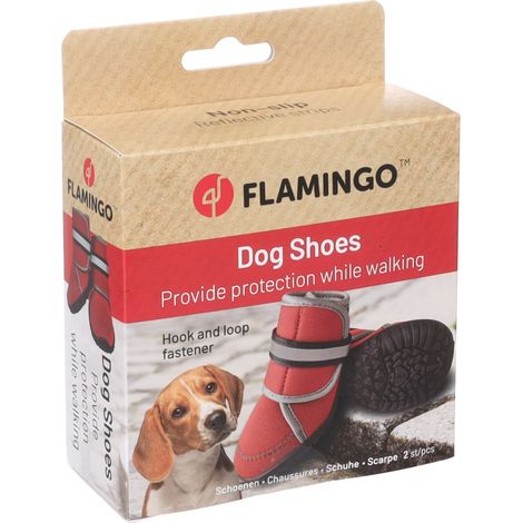 Chaussures Kajan Rouge taille S, 7 x 5.8 cm. 2 pièces pour chien - Flamingo