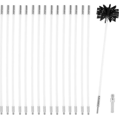 6m Kit de Ramonage Poêle Pellet Réglable Brosse Nettoyage de Cheminée 100mm Conduits 15 Cannes de Ramonage Kit pour Nettoyage du Poêle à Granulés Outil Nettoyage pour Cheminées (1/5)