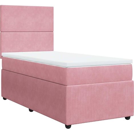 Maison Exclusive - Giroletto a Molle con Materasso Rosa 90x200 cm in Velluto