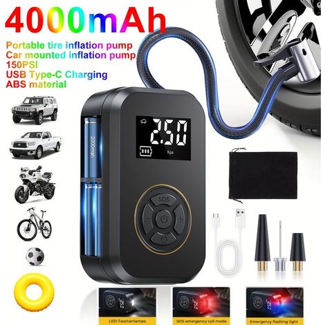 120-watt-wireless-digital-display-car-air-pump-portable-motorcycle-tire-inflator-air-compressor-wireless-portable-car-tire-inflator-with-led-light-and-nozzle-adapter-241293986 (1/5)