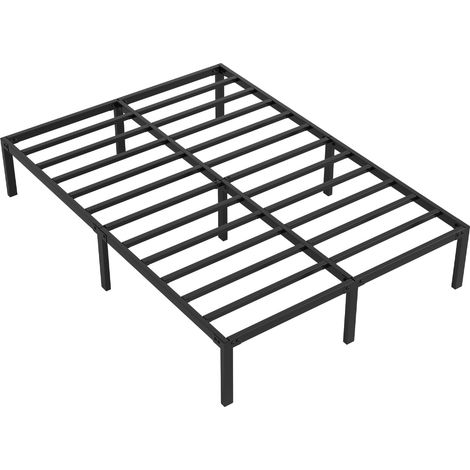 TolleTour Bettgestell 140 x 200 cm Schwarz aus Eisen, faltbarer Bettrahmen mit Metallauflage, Platz unter dem Bett, inklusive Schraubensatz und Anleitung (1/5)