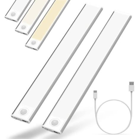 Lampe de Placard - 74LED - 40cm - Détecteur de Mouvement - Rechargeable USB - 3 Modes d’Éclairage (1/4)