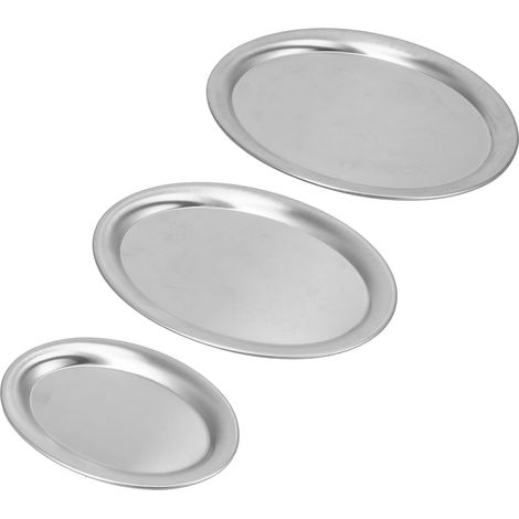 Lot de 3 assiettes à dessert en acier inoxydable, aspect or et argent, style nordique, pour gâteaux, fruits, noix, plateau à serviettes, vaisselle de cuisine occidentale, argenté (1/5)