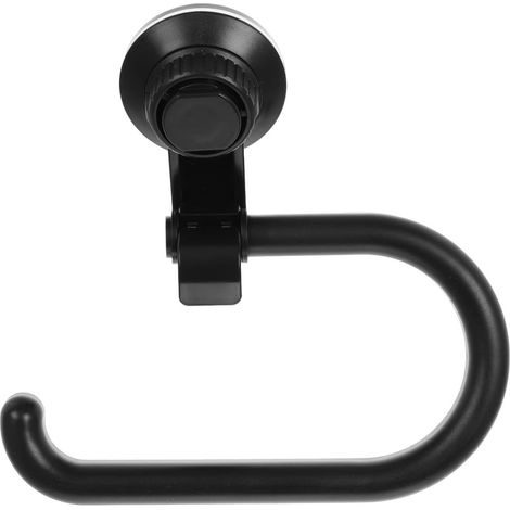 Porte-papier toilette ibasenice avec ventouse, ABS noir, installation (1/5)