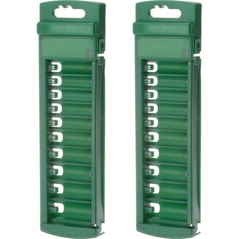 Boîte de rangement pour douilles sourcing map (lot 2), 10 emplacements, en plastique ABS, avec clip