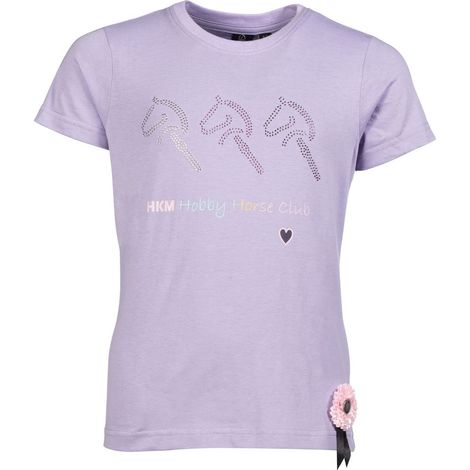 10/11 anni, Lilla 8156: T-shirt da bambina modello Hobby Horsing con piccoli strass e mini coccarda 3D (1/3)