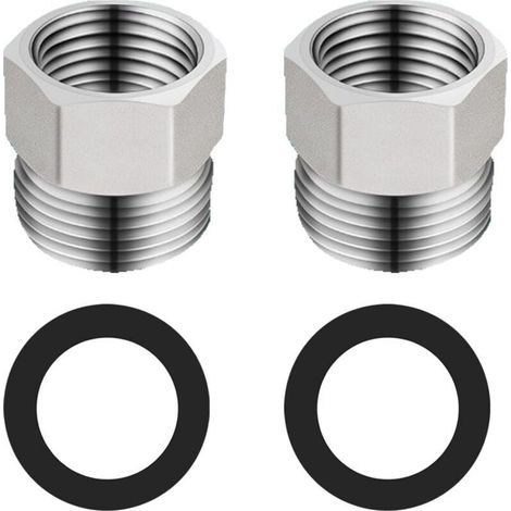 Runder Duschschlauchverbinder, Duschschlauchreduzierstück, G1/2" auf G3/8", verchromter Edelstahl (1/4)