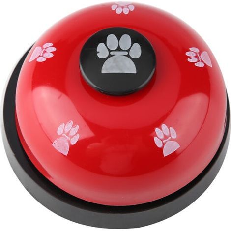 Niedliche und robuste Cartoon-Haustierglocke aus Eisen, für interaktives Hunde- und Katzenspielzeug (rot) (1/5)