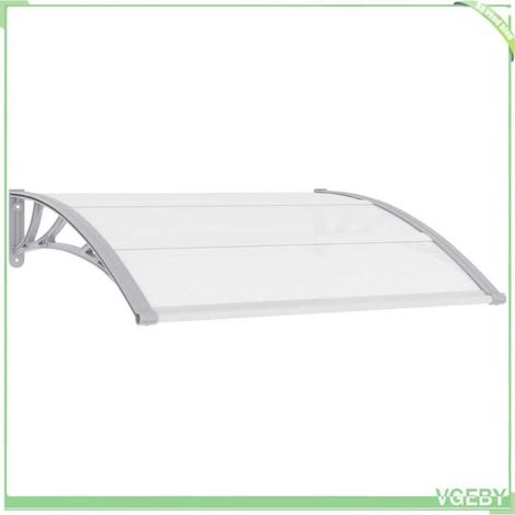 Auvent de porte - FAFEICY - 144818 - Gris/transparent - 120 x 75 cm - Polycarbonate (1/5)
