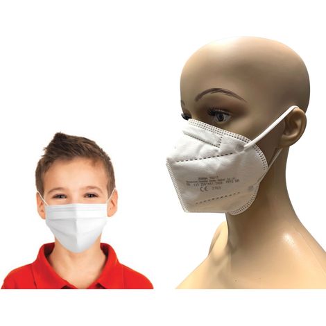 50x FFP2 NR Mundschutz CE2163 + 10 Einwegmasken für Kinder (1/5)