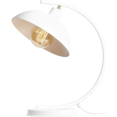 Nachttischleuchte Metall 40 cm hoch Weiß E27