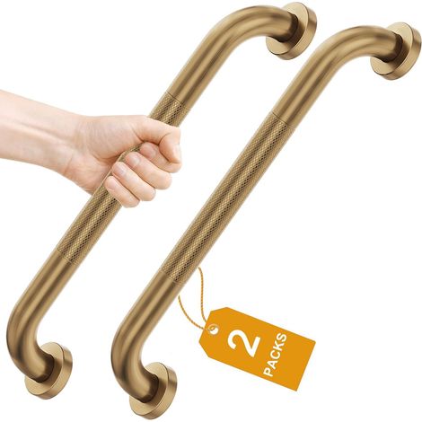 2 Pièces Barre d'Appui Dans Salle de Bain, Antidérapant Acier Inox Maintien Poignée Douche, Barres Douche, Baignoire Main Courante Âgées/Handicapées/Enfants, 41 cm (1/5)