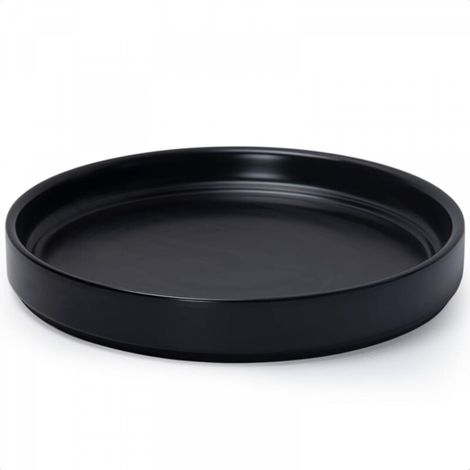 Pot de fleurs en céramique noir de 25 cm de diamètre extérieur, adapté aux bacs à fleurs d'intérieur et d'extérieur, 1 pièce (1/5)