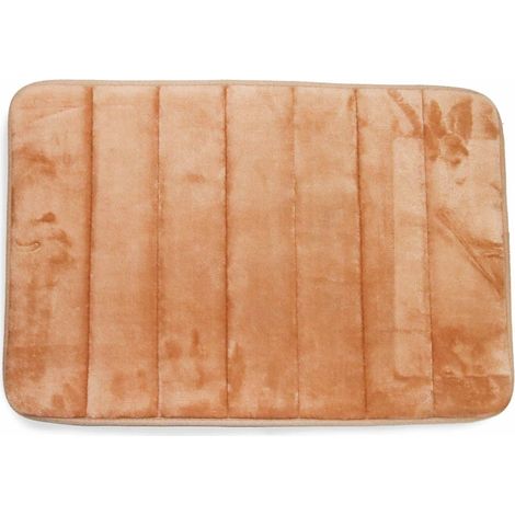 Badematte Hellbraun 40 x 60 cm besonders weich und rutschfest (1/3)