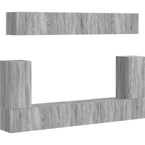 Maison Exclusive - Conjunto de mueble de TV 5 pcs Gris Sonoma Mad