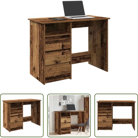 Altholz Optik -  Schreibtisch Altholz-Optik 102x50x75 cm Holzwerkstoff (1/5)