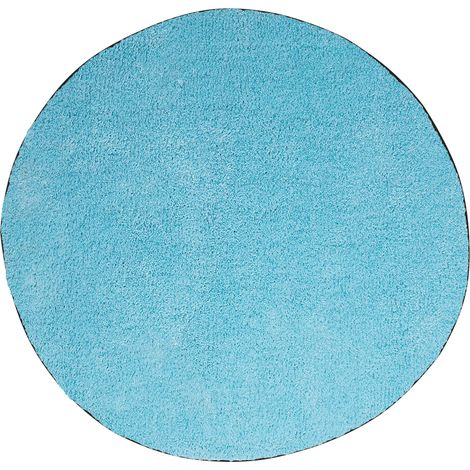 Alfombra de pelo largo azul 140 cm redonda turquesa moderna Demre