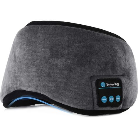 Bluetooth-Schlafmasken-Kopfhörer, kabellose Schlafmaske zum Schlafen, waschbare Schlafbrille lichtblockierende Augenmaske (Grau)