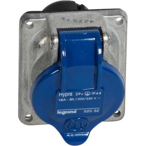 Prise fixe Hypra IP44 16A - 200V à 250V - 2P+T - métal - LEGRAND