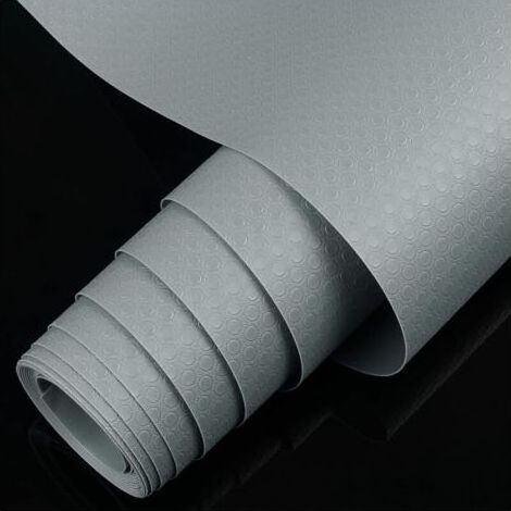 Tapis Fond de Tiroir, Gris Antiderapant Non-adhésif DIY Tapis de Refrigerateur Placard Etagere Frigo, EVA Plastique Protection pour Sous Evier Cuisine 0.45Ṫ1.5m (1/4)