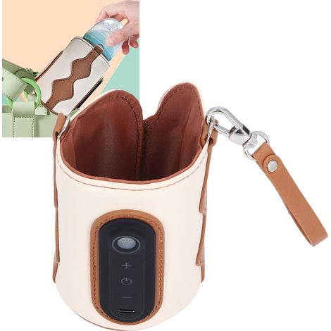 Leichter, tragbarer USB-Flaschenwärmer aus PU-Leder mit 26 Temperaturstufen für Camping und Reisen (1/5)