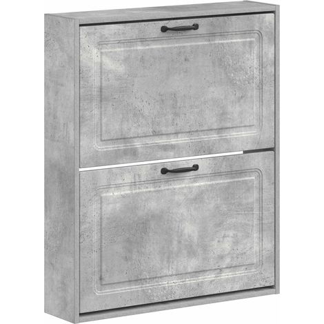 Wandmontierter Schuhschrank UTRECHT 71 x 17 x 86 cm Betongrau vidaXL (1/5)