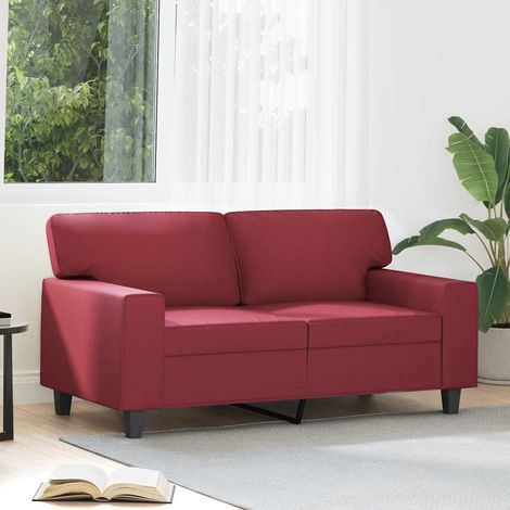 Canapé-Sofa à 2 places Rouge bordeaux 120 cm Similicuir 714080 (1/5)