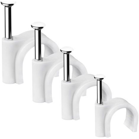 Lot de 400 clips de câble ronds solides et durables, Attache Câble, Fixation Câble électrique, Clips Câble, 4 tailles de 4 mm, 6 mm, 8 mm, 10 mm (1/5)