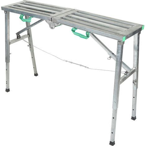 GARRYFIZH Plateforme travail pliable réglable 60‑90cm aluminium épais échafaudage escabeau banc pour cloison sèche