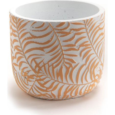Amadeus - Cache-pot Feuilles jaune petit modèle (lot de 2) (1/2)