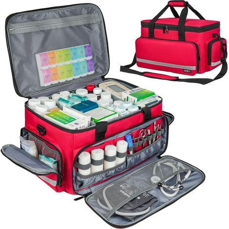 Erste Hilfe Tasche Rot mit Schultergurt, Notfalltasche für medizinisches Zubehör