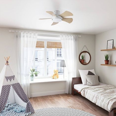 Ventilateur de plafond Ø81 cm – Moteur DC silencieux – 6 vitesses programmables – LED intégrée 22W avec 3 températures de couleur – Ventyly