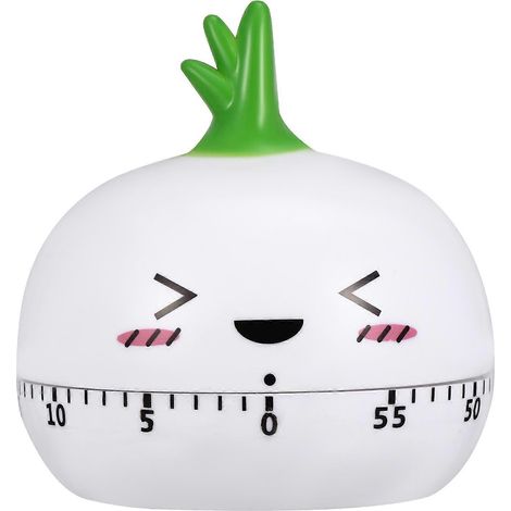 Minuteur mécanique pratique et élégant pour la cuisine (1 pièce)-6.5x6.5cm-White