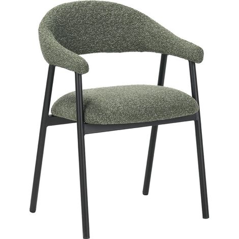 Chaise repas Mathia vert structure noir Takasit (1/5)