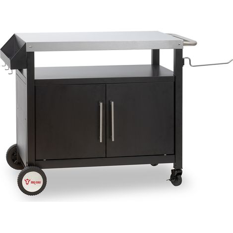 Bbq-Toro – Chariot de barbecue 103,5 x 59 x 81 cm – Acier inoxydable et revêtement en poudre – Surface de travail 85 x 50 cm – Charge maximale 120 kg