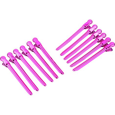 12 pinces à cheveux en acier inoxydable pour coloration, coiffure & sectionnage en salon - clips de coiffure carmin (1/5)