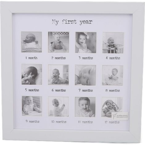 Cadre photo pour la première année de bébé (12 mois) - Cadre photo mensuel pour nouveau-né - Souvenir de bébé (1/5)